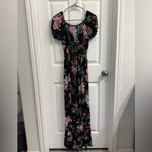 Floral Black Maxi Dress